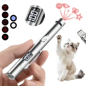 7-In-1 Digital Pet Laser Toy, Laser Pointer, USB Rechargeable, 5 Adjustable Modes, Dot Chasing Light, Indoor Dog Cat Interactive Toy, Handheld Laser Pen