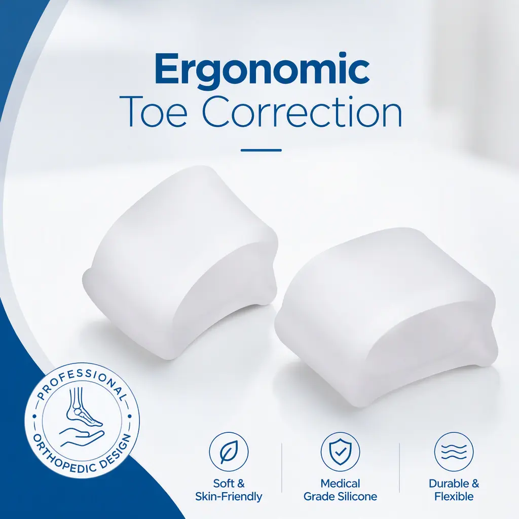 Soft SEBS Bunion & Toe Separator, Ergonomic Gel Toe Spacer for Overlapping Toes, Reusable Toe Alignment Spreader for Foot Pain Relief, 1 Pair Manicure Nail Care