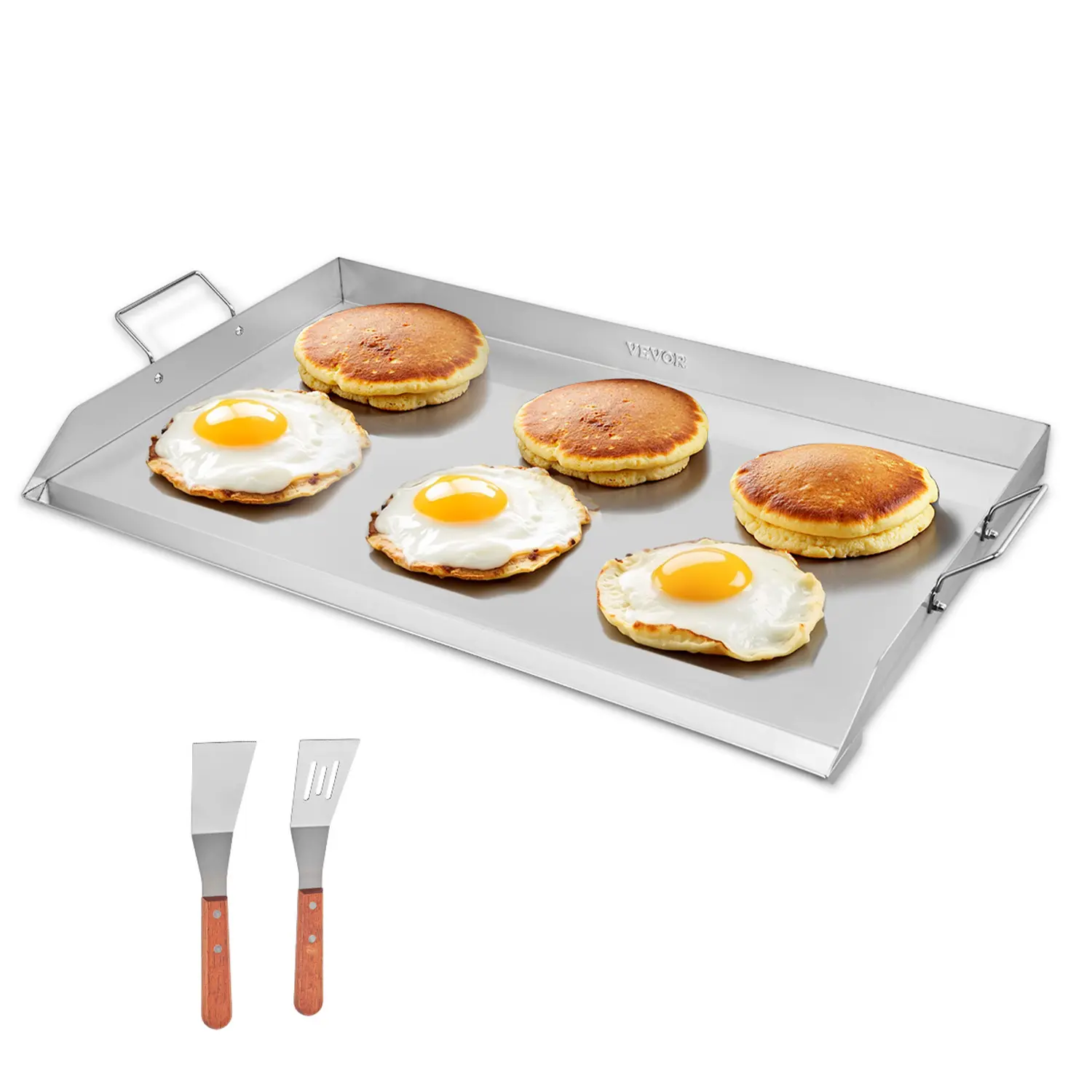 VEVOR Stainless Steel Griddle,  36x22 inch Universal Flat Top Rectangular Plate, Gas Grill Griddle for BBQ Grill, Teppanyaki, Portable Family Cookware with Handle, for Camping Tailgating Party