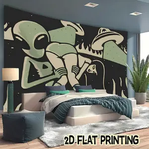 2D flat banner 1pc Party Decorations Banners Horrible aliens Theme scene-Multi functional decoration Wall Decor Printing suitable for festivals, courtyards, studios, homes, and garden celebrations - the perfect holiday gift