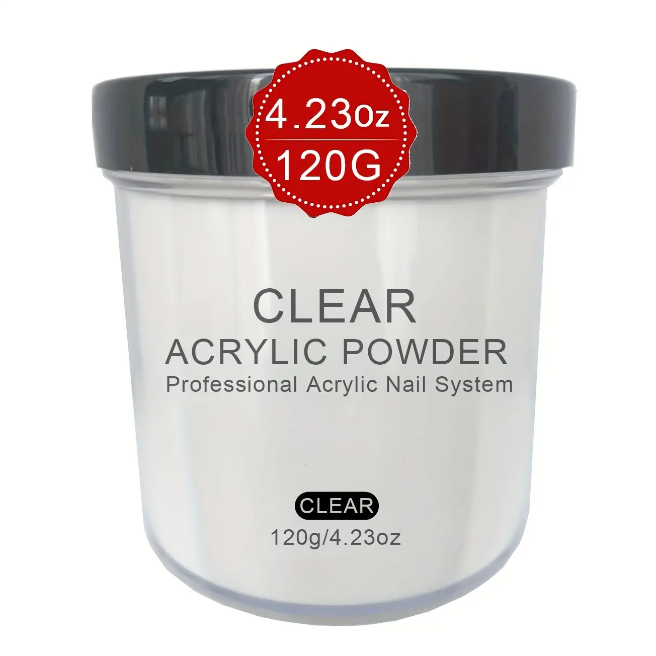 Transparent Acrylic Powder / White Acrylic Powder / Pink Acrylic Powder / Nude Beige Acrylic Powder - 4Oz Professional Acrylic Nail Powder for Acrylic Nail Extensions And 3D Nail Art Polymer Powder, No Nail Lamp Required