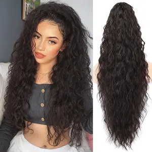 Ponytail Extension 30" Curly Wavy Pony Tail Claw Multi Layered Clip on Ponytail Extension Long Fluffy Natural Looking Synthetic Hair Piece for Women