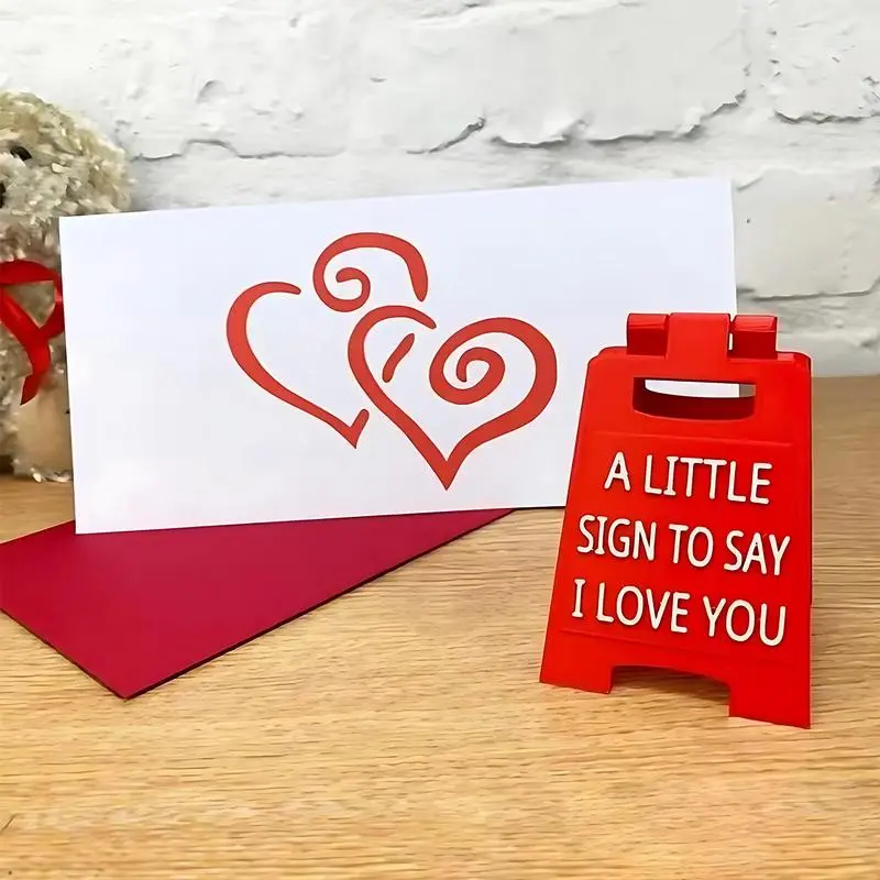 MUNBYN 1pcs Small Unisex Mini Love Sign Plaque - Romantic "I Love You" Gift, Couple-Focused Home Decor, Perfect for Special Days, Gifts for Boyfriend