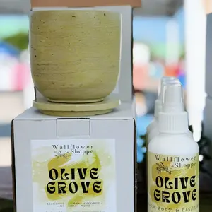 Olive Grove Concrete Candle