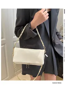 Elegant Textured Design Ladies Crossbody Bag, Fashion Chain Flap Square Bag, Casual Trendy Multifunctional High-Quality Commuter Bag, Crossbody Shoulder Bag, Fashionable Crossbody Bag
