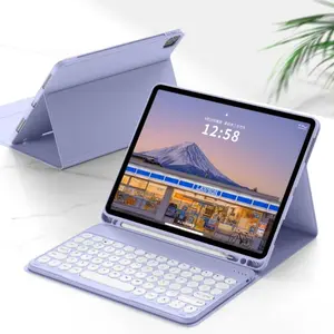 for iPad 2024 Air 6 11 inch Air 5 Air 4 10.9 2022 Tablet Case PU Leather Foldable Stand Case with Keyboard for iPad 11th 10th 10.2 7th 8th 9th Air3 Pro 10.5 Bluetooth Keyboard