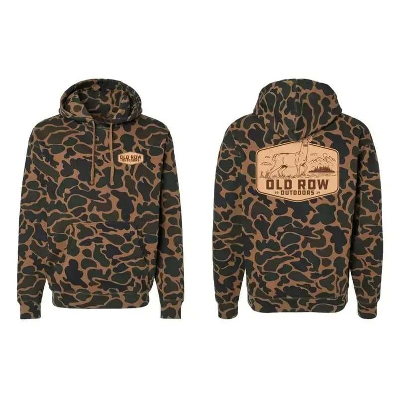 All-over Print Limited 2025 Old Row Outdoors Deer Badge Camo Hoodie, Hunting Pattern Pullover, Men & Women Hunter Gift Sweatshirt, Outdoor Camo Hoodie