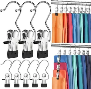 20 Counts Boot Hangers Clips, Premium Hooks Hanging Clips, Heavy Duty Closet Hanger Organizer for Home Travel , Multi-Purpose Clips for Laundry Clothes Accessories，black