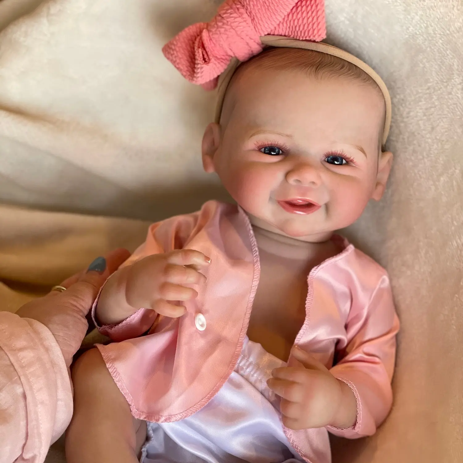 18-in Vinyl Reborn Baby Doll - Cute Face, Hand-Drawn Details, Realistic Newborn Design, Soft Doll for Kids 3+ Years Old, Perfect Christmas Gift, Soft Dolls