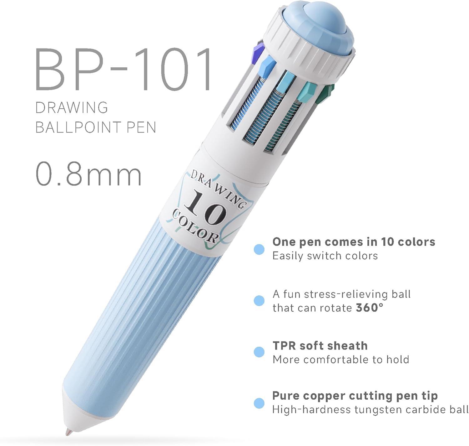 10-in-1 Multicolor Ballpoint Pens 6 Pack, 0.8mm Fine Point Retractable Multi Color Pen, Colored Ink Pens for Drawing, Writing, Coloring, Planner, Scrapbooking, School & Office Art Supplies Stationery 10-in-1 Multicolor Ballpoint Pens 6 Pack, 0.8mm Fine Point Retractable Multi Color Pen, Colored Ink Pens for Drawing, Writing, Coloring, Planner, Scrapbooking, School & Office Art Supplies Stationery