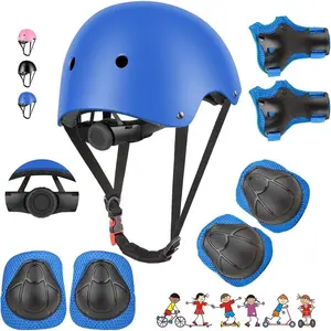 L-GCS010  Kids Bike Helmet Set Skateboard Knee Pads - Kids Helmet Elbow Pads Wrist Guards Adjustable for 3~10yrs Girl Boy Kids Protective Gear Set for Sport Cycling Bike Roller Skating Scooter