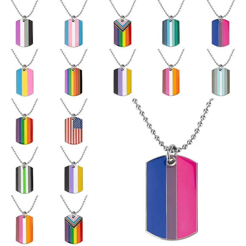 Transgender Rainbow Pansexual pride Genderqueer pride Asexual Pendant Necklace Rainbow Heart Necklace For Women Jewelry