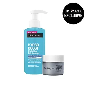 Neutrogena Anti-Aging Nighttime Duo | Cleanse & Moisturize with Hydro Boost Hydrating Gel Cleanser & Rapid Wrinkle Repair Retinol Regenerating Cream | Fragrance-Free