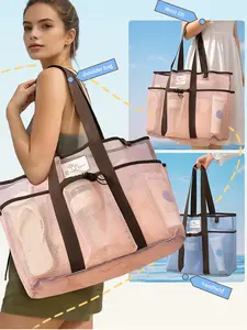 Fashionable Beach Bag, Large Capacity Swim Storage Shoulder Tote, Durable Beach Tote, Stylish Sandbag for Beach Activities, Perfect for Swimming Gear
