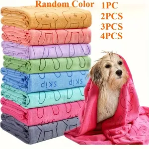 1/2/3/4 Four types of super absorbent ultra-fine fiber dog towels - Quick-drying and soft pet bathing and care cloths, suitable for large, medium and small dog breeds, Puppy, also suitable for cats and dogs. Size: 50*100 cm / 19.69*39.37 inches