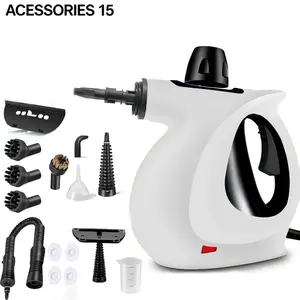 1050W High-Power Handheld Multifunctional Pressurized Steam Cleaner - 15 Accessories, Safety Lock, Continuous Steam Output - Suitable for Kitchens, Bathrooms, Floors