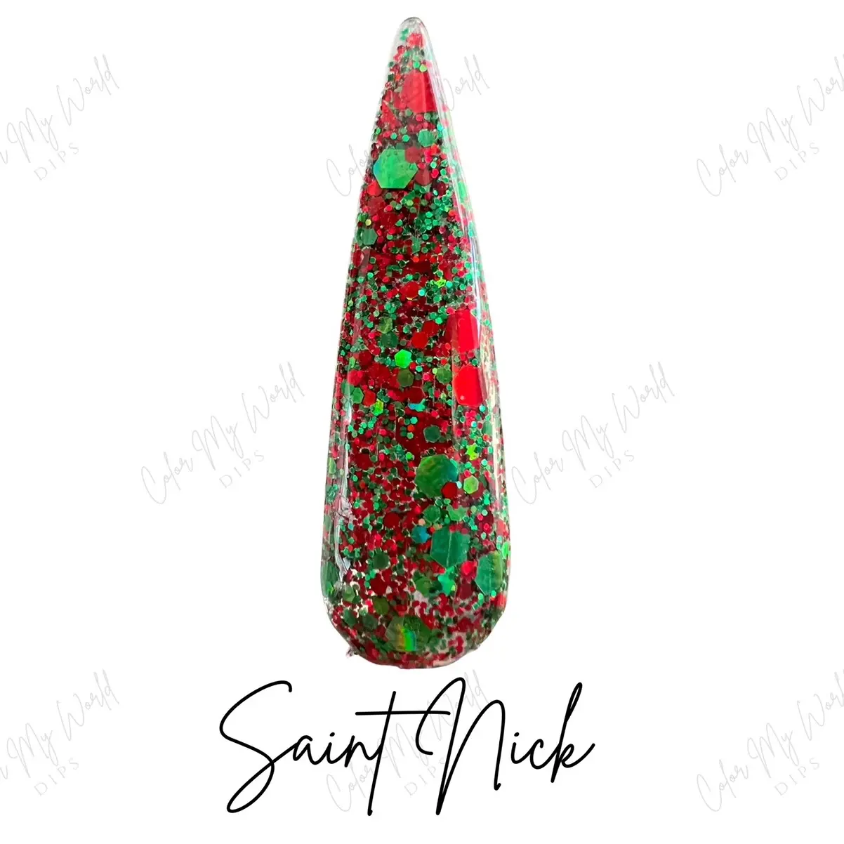 Saint Nick-Christmas glitter dip powder, holiday nails, nail dip