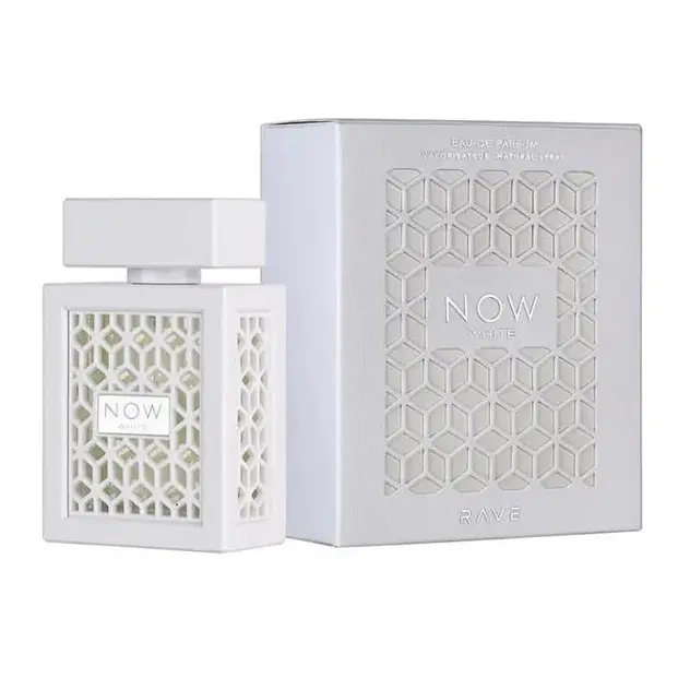 Rave Now White Eau de Parfum by Lattafa – 3.4 Ounce Unisex Fresh Floral Woody Amber Fragrance