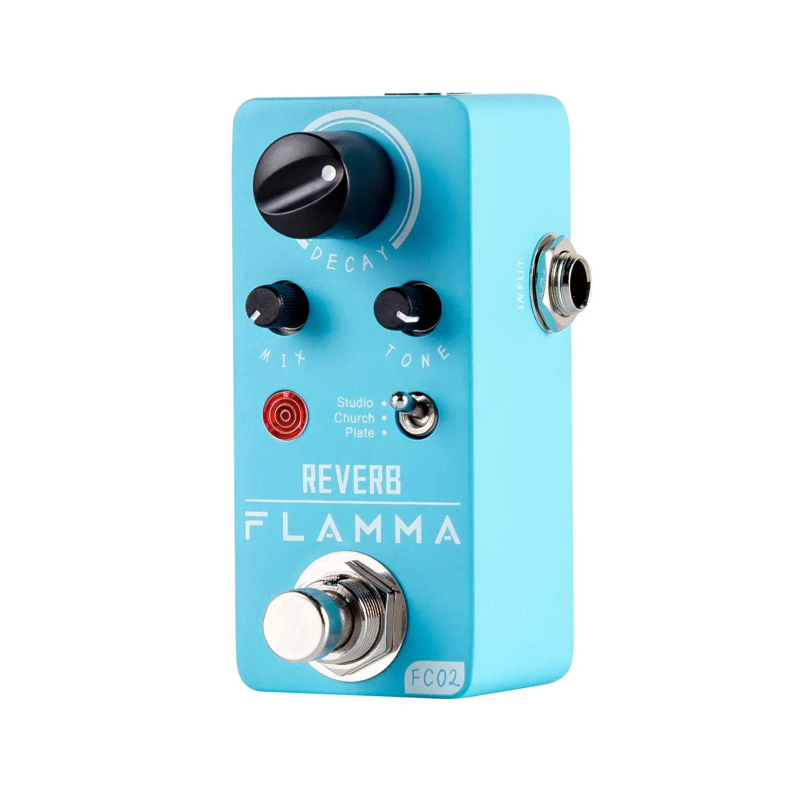 FLAMMA FC02 Mini Reverb Pedal Digital Guitar Pedal with 3 Reverb Effects Church Plate Studio True Bypass, 12 Months
