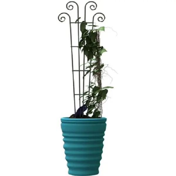 212 MAIN Western Cedar Wave Pot Garden Trellis - 48x16 in, Green, 4 lbs, Outdoor Prebuilt Structure, Replaceable Side Panel, Wooden Raised Bed Support, Enhances Garden Look, Supports Vertical Growth, Saves Space, Supports Grow Vertically