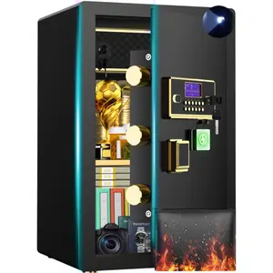 TnTants Large Safe Box Home Security with Smart Alarm System Digital Keypad LCD Screen Sensor Light for Valuables Spy Gadgets