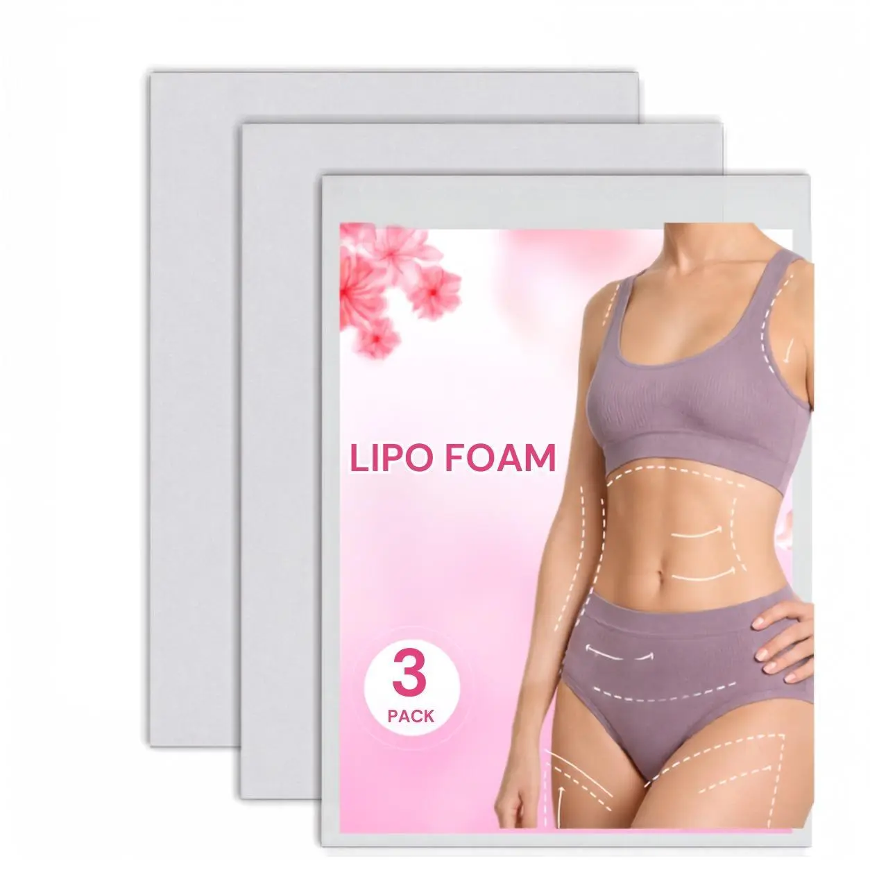 Lipo Foam 3 Pack Compression Pads for Waist Abdomen Support, Soft Foam Boards for Body Recovery