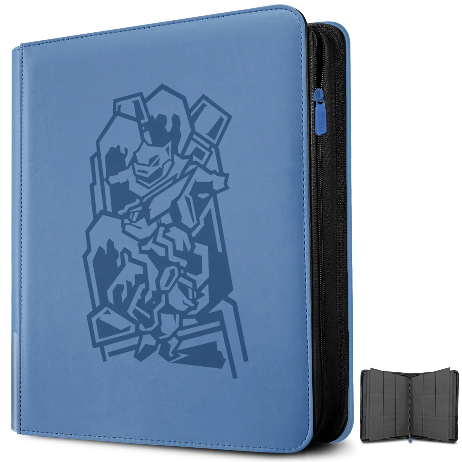RAVAVER Toploader Binder,Oversize  9-Pocket Album, Holds 252 Toploaders with Customizable Label Slot and Side-Loading Sleeves for 3" x 4" Trading Cards, Designed for Toploaders, Fits TCG, MTG, Sports Cards & More, Premium PU Leather
