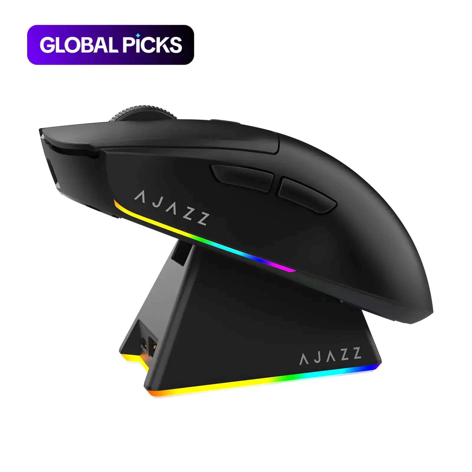 AJAZZ AJ139 V2 MC Wireless Gaming Mouse, Mouse Control, Lightweight with PAW3311 Sensor, Low-Latency Tri-Mode (USB-C + 2.4G + BT), 500mAh with Wireless Charging Base, 1K Polling Rate, Multi-System Compatibility for Esports and Office Use