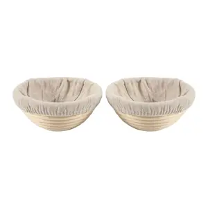 2PCS Bread Proofing Basket Cloth Cover Combination, Bread Protection Basket, Baking Bowl for Sourdough Fermentation