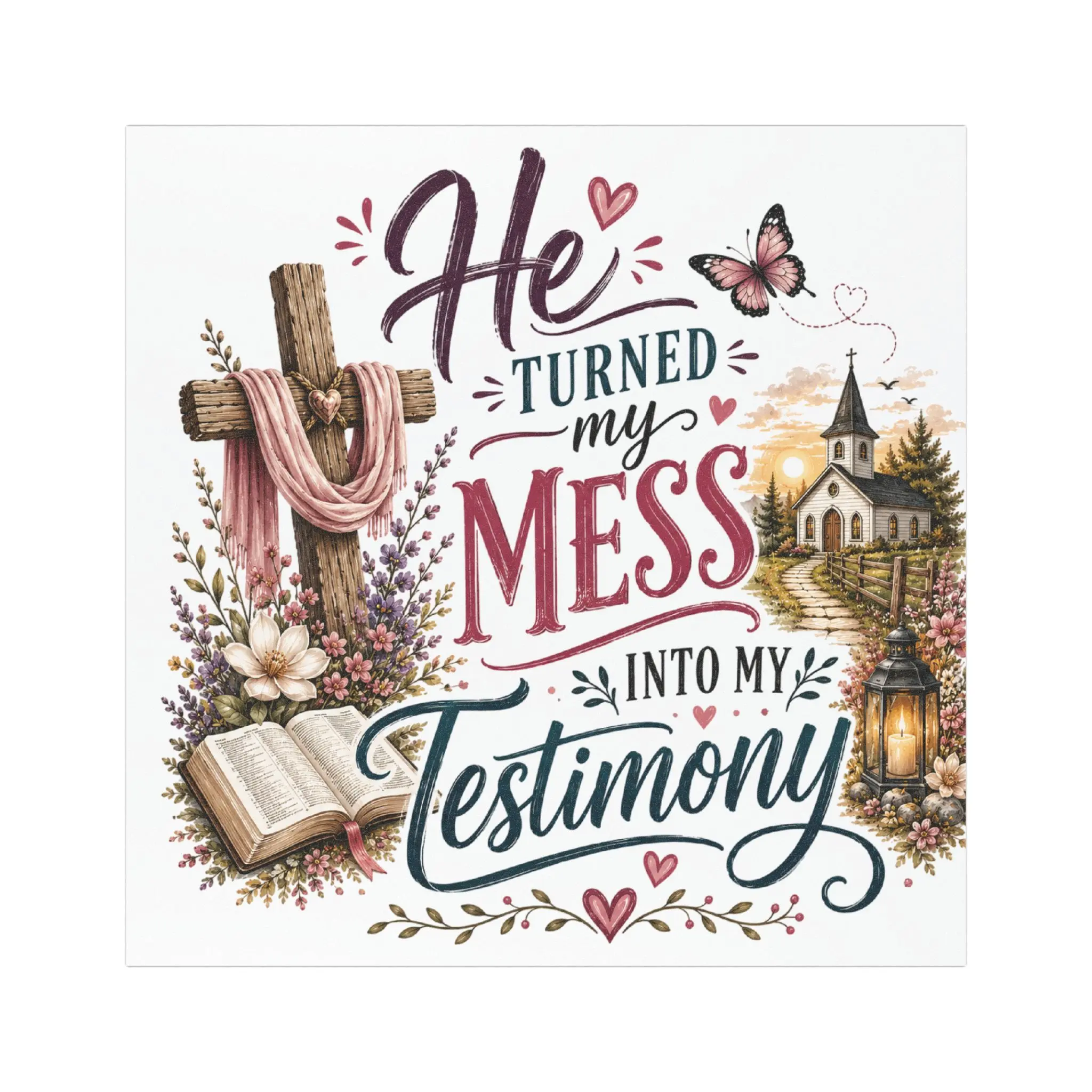 He Turned My Mess Into My Testimony Car Magnet