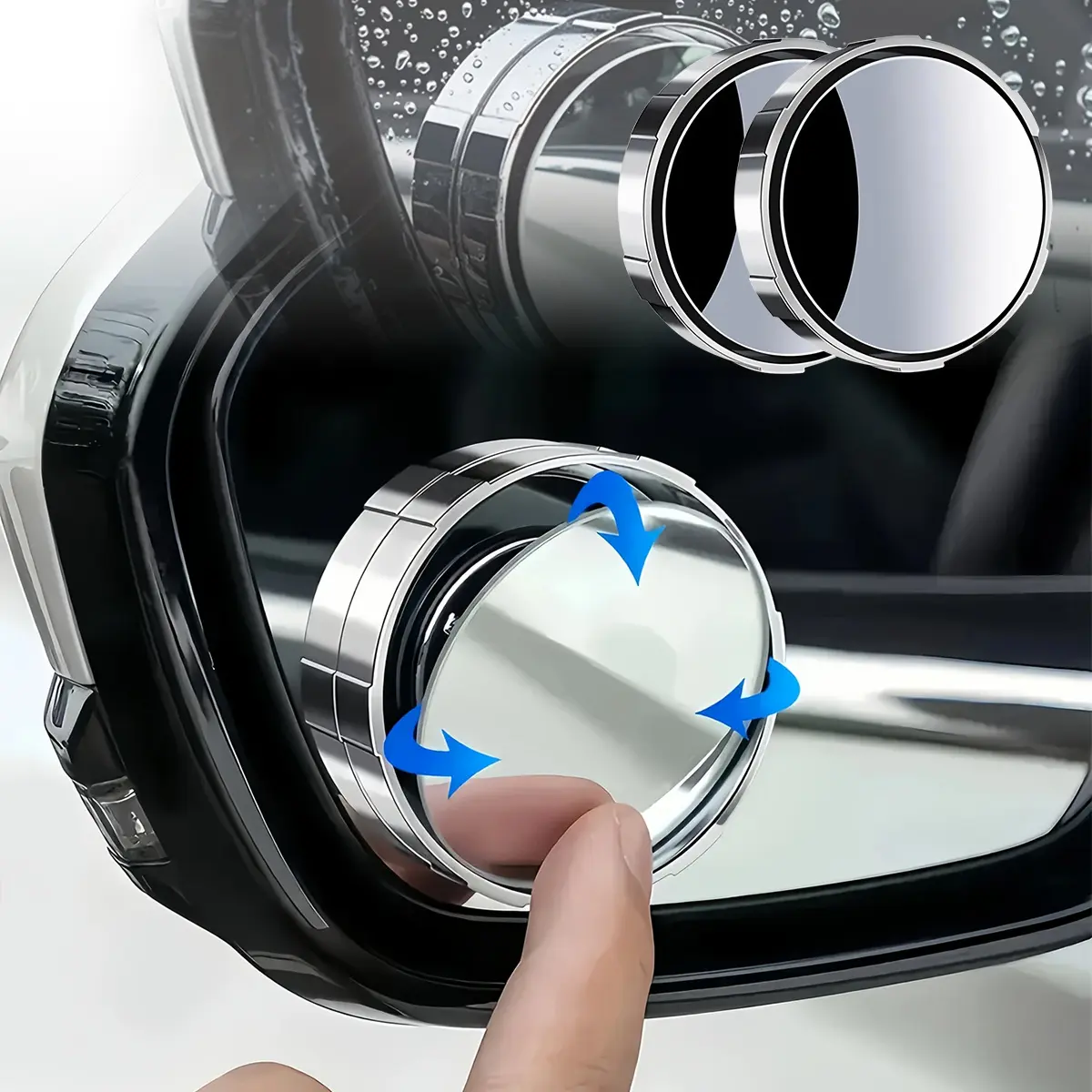 2Counts Safety driving mirror,Car Blind Spot Mirror, Wide Angle Mirror for Car Rearview Mirror,360-Degree Reversing Mirror,Vacuum Suction Cup,Small Round MirrorBlind Spot Auxiliary Mirror,Ultra-Clear Mirror.