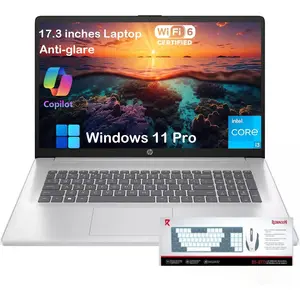 HP 17.3″ HD Laptop for Student & Business, Intel Core i3‑N305 (8-Core), up to 32GB RAM, 512GB SSD, Wi‑Fi 6, Bluetooth 5.4, Windows 11 Pro, Copilot AI, Long Battery Life with Bundle Accessories Kit