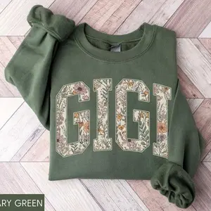 Floral Gigi Sweatshirt, Cute Gigi Crewneck Gift, New Gigi Sweater for Grandma