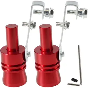 YESHMA Universal Red Universal Turbo Sound Whistle Muffler Pipe Sounder Simulator Tailpipe Noise Sound Enhancer Compatible with Motorcycle, Truck, Cars, Dirt Bike and Scooter(XL 2 Pack)