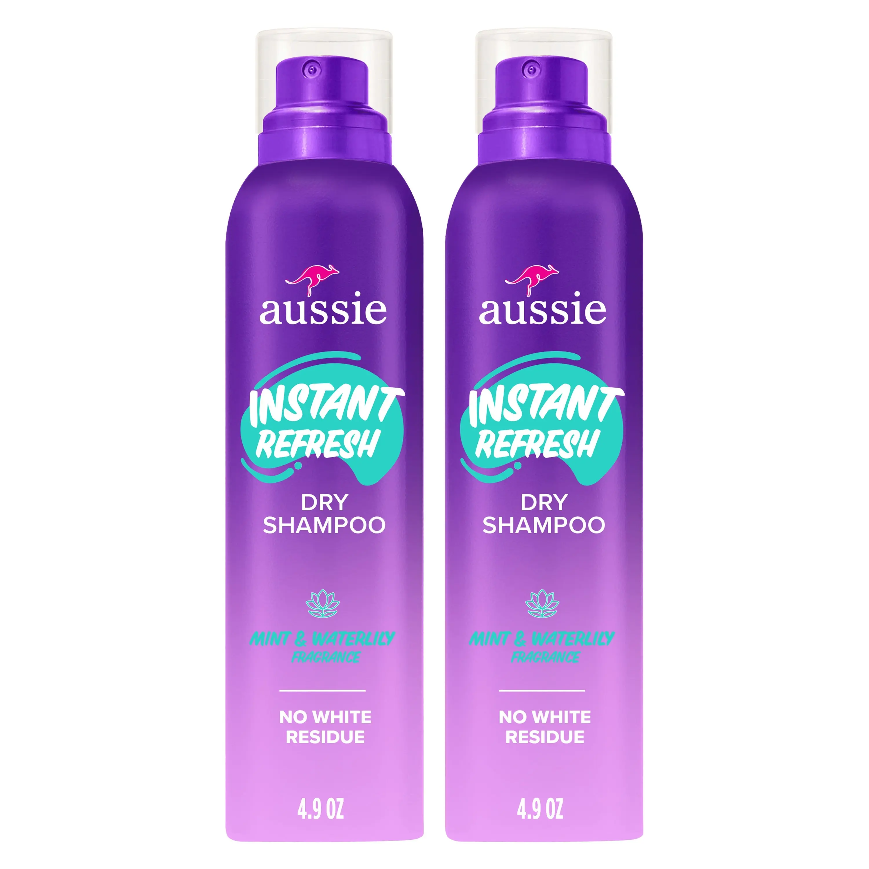 Aussie Instant Refresh Dry Shampoo, Original Clean, Talc-Free, Butane-Free, for Straight, Wavy and Curly Hair, 4.9oz (2 pack)