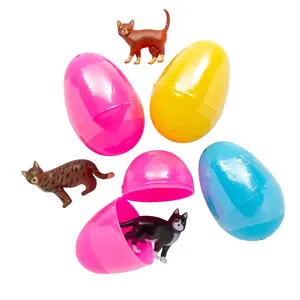 2-1/2" Cat Toy-Filled Plastic Easter Eggs - 12 Pc.