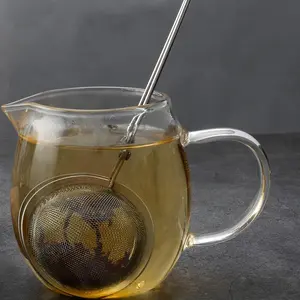 Stainless Steel Tea Strainer, 1 Count Round Tea Infuser with Handle, Portable Kitchenware Tea Making Tool for Home Office Use, Boyfriend Gifts, Gifts for Girlfriend, Men Gifts