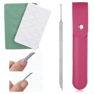 Dual Ended Nail Cuticle Remover, Pre-treatment Cuticle Pusher with Loop Cuticles Pushers Stainless Steel Round Cuticles Pushers Suitable for professional manicurists and home use, For Salon & Home Use