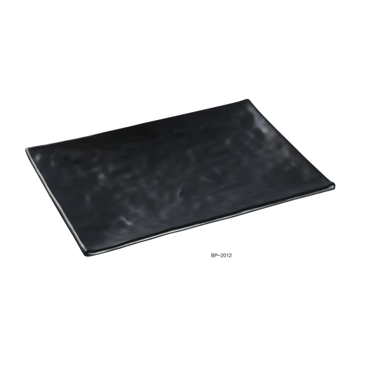 212 MAIN Yanco BP-2012 Black Pearl-1 12-in Rectangular Black Dinner Plate Collectible - 12-Piece High-Quality Dinnerware Set, 17.64 lbs, for Restaurants, Carnival, Party, Housewarming