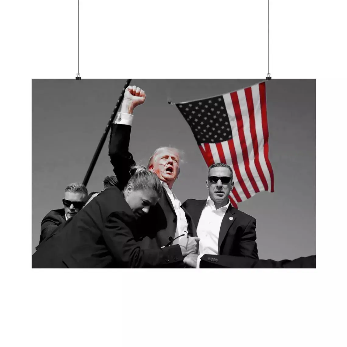 HOT!!!Trump Shot Victory Retro Poster, Trump Fight 2024 Poster