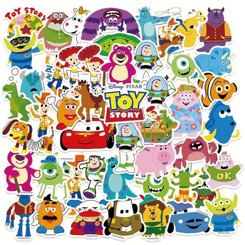 50pcs Disney Toy Story Buzz Lightyear Stickers, Cartoon DIY Stickers Decoration for Waterbottle Computer Notebook