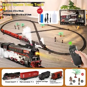 MAGIC Steam Train Set! 3X Realistic Smoke Effect + LED Lights | Immersive Sound & Whistle | Smart Rechargeable Battery | Ultimate Family Bonding Gift for Kids & Collectors water spray kid gift year boys girl Remote Control