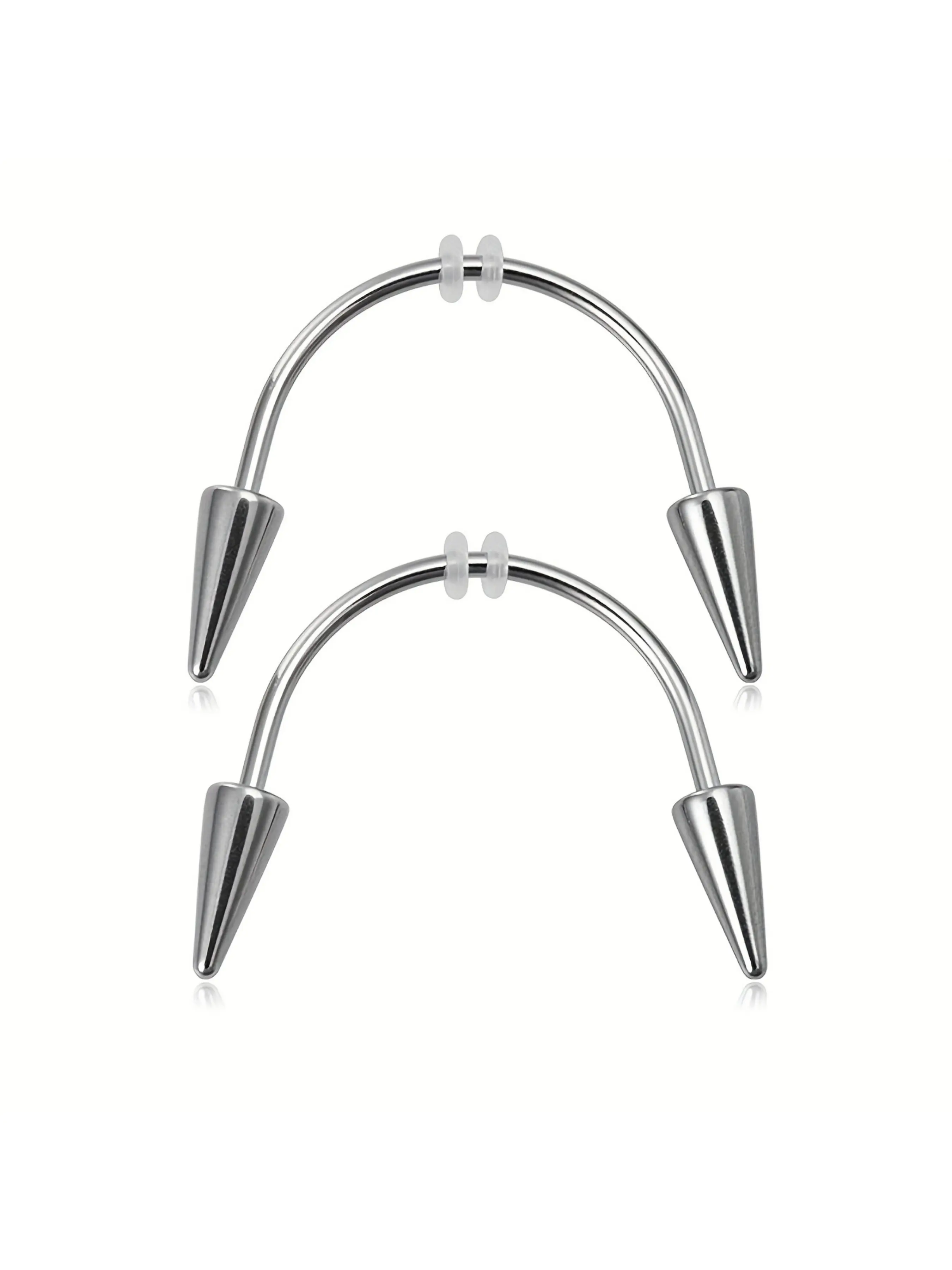 2pcs Gothic Punk Vampire Fangs & Spike Teeth Piercing Jewelry Labret Studs - Pierce /Uncoated Mouth Piercings for Lip, Nail, Fangs - Year-Round Wear for Parties & Everyday ( &) - Maintenance Body Piercing, No Plating