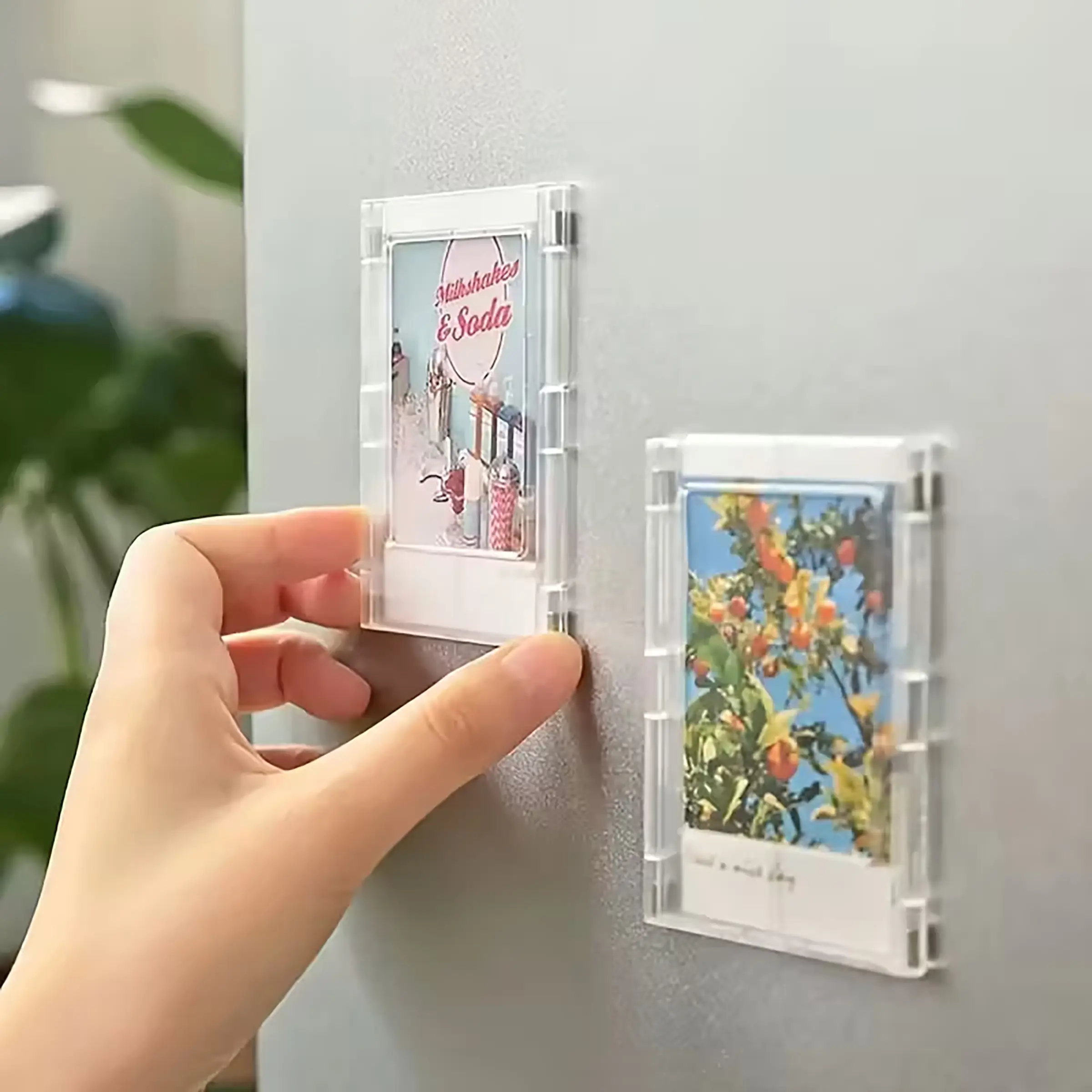7pcs Magnetic Photo Frames for Fridge, Magnetic Picture Frame, Mini Polaroid Photo Display Frames, Compatible with Fujifilm Instax Film, Family Photo Card Display for Home, Living Room, Office, and Christmas Decor, Photo Decorations