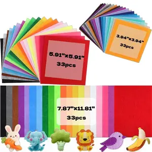 99pcs Felt Fabric Sheets, Assorted Colors & Sizes, Durable Craft Material for DIY Projects, Sewing, Decoration, Non-Woven Felt Cloth