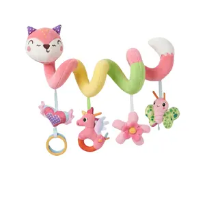 Toddler Gifts Baby Spiral Hanging Stroller and Car Seat Toy, 1 Count Newborn Plush Activity Toy, toddler sensory toys boys baby toys Rattle Maracas Playpen Musical Light Up Nursery Baby Items