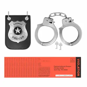 Police Officer Costume Accessory Set, Toy Handcuffs with Keys, Police Badge & Funny Parking Tickets, Great Pretend Cop Set For Aspiring Police, Sheriffs, Detectives and Even FBI Agents