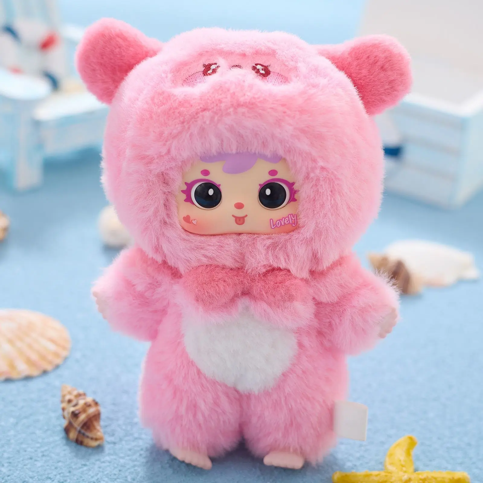 Cute Ocean Series Plush Toy, Static Design Keychain Accessories Kawaii, Phone & Bag Accessory, Birthday Gift, Adorable Stuffed Animal Charm
