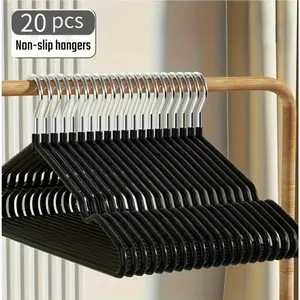 20pcs anti slip clothes hanger, coat hangers，hangers for clothes suitable for shirts, pants, and dresses, with hooks, durable hangers, grooves, anti slip handles, wardrobe hangers, clothes hanger storage, Multifunctional clothes hanger