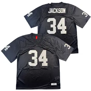 Men's American Sizes Embroidered #34 1990s Classic V-Neck Black Short-Sleeve Mesh Ventilation Football/Rugby Jersey, Sewn Embroidery, Suitable for Training Matches & Daily Outdoor Sports, High-Quality Budget Fan Christmas Gift,summervibes